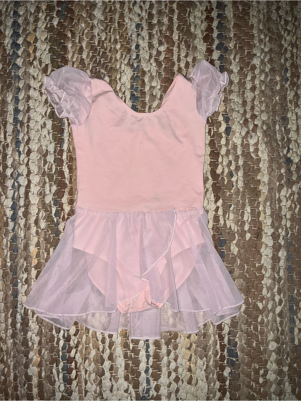 Girls Pink Ruffle Leotard with Skirt
